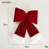 Decoração de Natal Cruzada Nova Cor Bordô Grande Laço de Veludo Pingente Acessórios para Decoração de Vitrine de Shopping