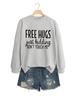 Huws gratis es broma Amazon ebay Europeo y Americano Suelto Cómodo Simple para Mujer Sudadera Base