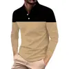 Camisa polo de manga larga transfronteriza, una prenda superior para hombre elegante y lujosa con un tacto de alta gama y un cuello clásico