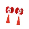 Grampo de Cabelo Laço Estilo Chinês de Ano Novo para Meninas, Acessório de Cabelo Festivo com Borla Infantil, Presilha de Cabelo Estilo Antigo, Adorno de Cabeça para o Ano Novo