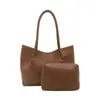 Bolso tote nuevo de gran capacidad, color liso, hecho de cuero encerado al aceite, versátil, retro, elegante y perfecto para ir al trabajo, con un diseño simple y chic, adecuado para llevar en la mano o al hombro