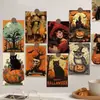 10 Tarjetas de Felicitación de Halloween Transfronterizas, Calabaza, Gato Negro, Postales de Calavera, Tarjetas de Mensaje, Tarjetas Festivas, Ilustraciones Retro