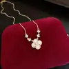 Colar Geométrico de Flor de Zircônia Estilo Coreano Ins Corrente de Clavícula Estilo Fresco de Verão Toque de Luxo Leve Colar de Nicho