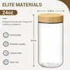 Amazon Transfronterizo Cocina Hogar Botella a Prueba de Humedad Snacks de Fruta Seca Almacenamiento Sellado Frasco de Almacenamiento Vidrio Grano Tapa de Madera de Bambú