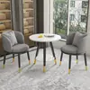 Conjunto de Mesa e Cadeiras de Lazer para Varanda da Moda, Mesa Redonda Simples de Camada Dupla para Recepção e Negociação, Uma Mesa e Duas Cadeiras, Conjunto de Três Peças para Receber Convidados
