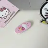 Clip de Pelo Creativo de Dibujos Animados con Graffiti de Gato Kt y Encaje Ovalado, Dulce y Lindo, Pinza de Pato para Niñas, Clip para Flequillo