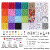 Juego de Cuentas Redondas, Pulseras, Accesorios de Joyería con Cuentas, Cadenas para Teléfono Móvil, Accesorios para Joyería DIY, Juego de Cajas, Materiales al por Mayor