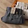 Pantalones Casuales Rectos para Hombre de Algodón y Lino Mezclado, Grises Oscuros, Delgados, con Cordón y Cordones, Verano 2025, Europeos de Alta Gama