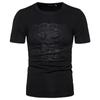 2021 verão comércio exterior novo cabeça de tigre masculina impressa em 3D camiseta de manga curta europeia e americana moda casual camiseta de cor sólida
