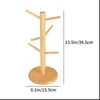 Suporte de secagem e armazenamento para copos de água de bambu, suporte para armazenamento de canecas, rack de entrada para chaves e joias, prateleira de armazenamento, atacado transfronteiriço