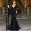 Vestido de Noche Negro 2025 Nuevo Estilo Noble Sexy Delgado Cola de Pez Largo Vestido de Banquete Femenino Negro Ancla