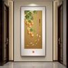 Pintura decorativa de entrada de puerta feliz, nueva edición vertical china, significado de buenas flores y pájaros, pintura colgante, pasillo, murales de sentido alto.