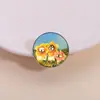 Broche Divertido de Tres Perros Insignia Metálica para Ropa con Patrón Geométrico Redondo Venta al por Mayor de Fábrica