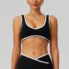 Sutiã Esportivo Transfronteiriço Nova Cor Contrastante Alça Larga à Prova de Choque Feminino Completo Yoga Fitness ao Ar Livre 8843