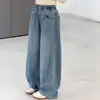 Calças Jeans para Meninas do Ensino Fundamental Primavera 2026 Novo Estilo Calças Largas Infantis para Meninas Calças Super Estilosas Estilo Coreano para Primavera