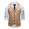 2026 Nuevo Chaleco de Traje Estampado de Gamuza para Hombre de Amazon Talla Europea Moda Retro Chaleco con Solapa