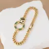 Distrito Lu Suministro Transfronterizo Pulsera de Cabeza de Leopardo Chapada en Oro Pulsera de Cadena de Reloj de Joyería con Sentido de Diseño de Moda Europeo y Americano
