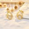 Brincos Pequenos Estilo Fragrante Agulha de Prata Seiko Cruz Diamante Espumante Gota d'Água Moda Feminina Elegante Estiloso Versátil Ins Brincos Estilo Coreano