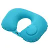 Almohada Inflable Esencial de Viaje: Almohada de Cuello en Forma de U Flotada, Almohada de Cuello Portátil para Avión, Almohada Inflable Plegable a Presión