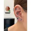 Coleção de Brincos de Aço Titânio Preto para Mulheres com Studs Únicos para Hélice e Concha Auricular