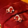 Pendientes Originales de Moneda Caballo Lindo para Mujer Plata de Ley 925 Año del Caballo Año del Zodiaco Nuevo Estilo Chino Hacerse Rico Pendientes de Unicornio