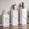 Florero moderno simple de pizarra para sala de estar, junto al televisor, recibidor, columna de exhibición de pie para hotel con base de mármol