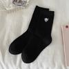 Calcetines Blancos de Cachorro para Mujer, Calcetines de Algodón de Color Sólido para Otoño e Invierno, Lindos Calcetines de Media Pantorrilla Bordados de Dibujos Animados sin Costuras, Venta al por Mayor desde Zhuji