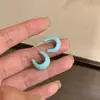 Pendientes Coreanos de Nicho Únicos Color Macarrón Dopamina Círculo Aros Lindos Versátiles Diarios Simples Accesorios para Orejas