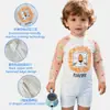 Trajes de Banho Infantis Personalizados com Estampas de Desenho para Meninas e Meninos, Fofos Trajes de Banho Peça Única de Manga Longa com Estampas no Atacado