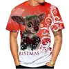 Camiseta Casual de Moda de Verão de Natal Popular com Impressão 3D Personalizada