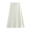 Fabricante Mayorista de Ropa para Mujer Transfronteriza 2025 Top con Cuello Redondo de Manga Corta Adornado Falda Midi Conjunto Suave