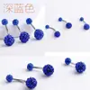 Directo de fábrica multicolor pedrería alta calidad estrella Shambhala bola piercing ombligo joya anillo ombligo 5+8