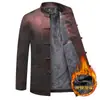 Chaqueta de algodón estilo Tang de invierno para hombres, de mediana edad y ancianos, con forro de polar añadido y material engrosado, en estilo chino tradicional, adecuada para padres y abuelos