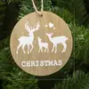 Etiqueta colgante de madera navideña pintada Etiqueta de decoración de árbol de Navidad 10CM Madera Navideña Muñeco de Nieve Santa Claus Decoración