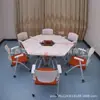 Mesa Combinada Móvel Seis Lados Dobrável Mesa de Treinamento Trapezoidal Mesa Redonda Mesa Longa de Conferência Emendada