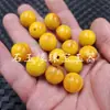 Cuentas Redondas de Cera de Abeja Artificial, Cuentas Sueltas, Cera de Abeja Amarillo Aceite de Pollo y Flor Roja, Pulsera, Collar, Accesorios para Joyería, Venta al por Mayor de Cuentas