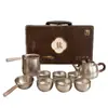 Set de Té Kung Fu de Titanio Puro de Lujo en Caja de Regalo Cafetera de Oficina de Gama Alta para Personas Mayores Regalo Navideño