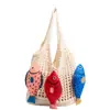 Bolsa de Punto de Verano para Mujer, Bolso de Hombro Tejido de Malla Hueca de Gran Capacidad, Bolso de Axila Estilo Vacacional Casual