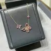 Collar Graf Phantom Butterfly Duo Colgante de Diamante de Platino Oro Real de 18K Joyería de Diamante Real Procesamiento y Venta al por Mayor
