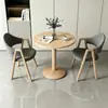 Mesa y sillas pequeñas redondas modernas y casuales para recepción y negociación en apartamentos pequeños, mesa de comedor, mesa redonda pequeña para balcón, para tiendas de té de leche y cafeterías
