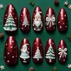 Natal 30 Peças Adesivos de Nail Art Padrão Papai Noel Vermelho Adesivos para Unhas Postiças Moda Europeia e Americana Nail Art