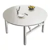 Mesa Dobrável de Aço Inoxidável 304, Barraca Redonda para Churrasco ao Ar Livre, Mesa Redonda Grande para Barracas de Comida, Mesa de Jantar Comercial