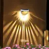 Nova luminária de parede solar para exterior, casa, LED, jardim, pátio, lâmpada de jardim externa, luz noturna para degraus, poste de luz