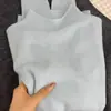 Suéter de Tricô Elegante de Cor Sólida com Mangas Longas para Mulheres Inverno 2025 Gola Alta Simples Versátil Fashion Vintage Top