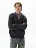 Suéter MRNEARLY estilo americano con media cremallera y efecto desgastado, colección otoño/invierno para hombre, corte holgado y relajado, con un diseño único y elegante