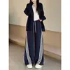 Pantalones Deportivos de Tres Rayas Casuales de Corte Recto, Estilo Americano de Calle, Tendencia de Calle Europea y Americana, Frescos y Adelgazantes, de Pierna Ancha.