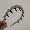 Diadema de Peine Ondulado Engrosado Envuelto en Tela de Satén Estilo Nuevo Simple Versátil Diadema para Lavarse la Cara Accesorio para el Cabello Nuevo Modelo