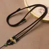 Collar de Cuerda con Cuentas Transparentes de los Doce Signos del Zodiaco Colgante Tejido a Mano Cuerda para Colgar Correa para el Cuello Ajustable para Hombres y Mujeres