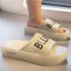 Pantuflas de Neumático con Suela Gruesa Eva con Letras para Interiores y Exteriores, Sandalias de Playa con Suela Gruesa, Zapatos de Pareja para Mujer