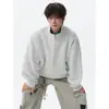 Sudadera con capucha de punto a rayas con bloques de color estilo universitario para hombre otoño talla grande moderna holgada juvenil chaqueta deportiva